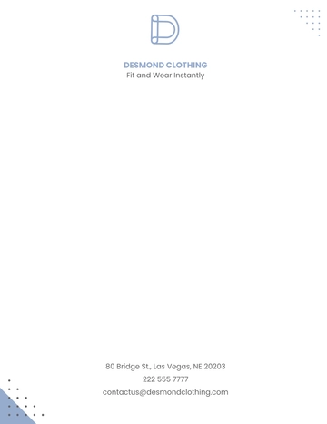 Free Clothing Store Letterhead Template to Edit Online