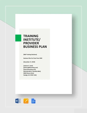 Training Institute or Provider Business Plan Template