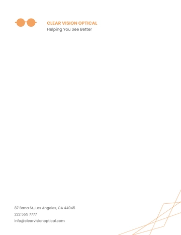 Free Sample Optical Store Letterhead Template to Edit Online