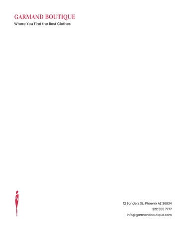 Free Clothing Boutique Letterhead Template to Edit Online