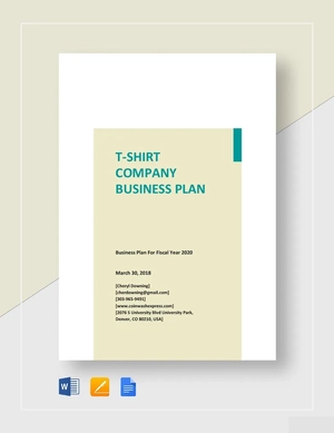 T-Shirt Company Business Plan Template