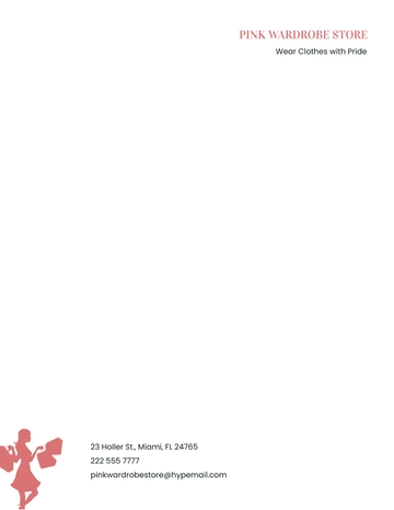 Free Women's Clothing Store Letterhead Template to Edit Online