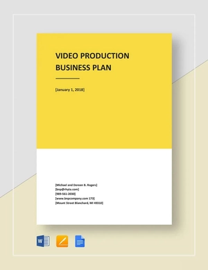 Video Production Business Plan Template