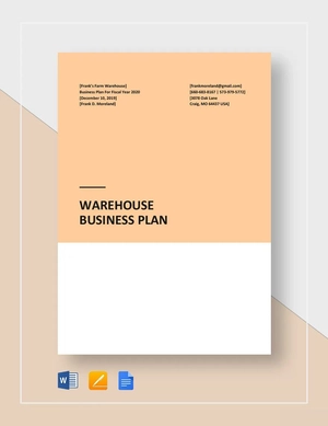Warehouse Business Plan Template