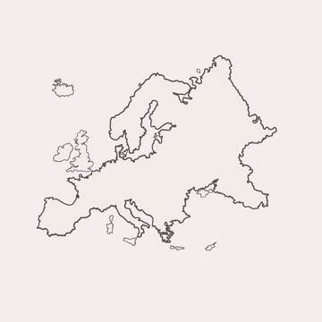 Free Europe Map Outline Clipart Template to Edit Online