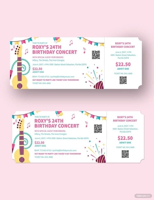 Birthday Concert Ticket Template