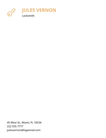 Free Locksmith Letterhead Template to Edit Online