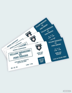 Blank Baseball Ticket Template