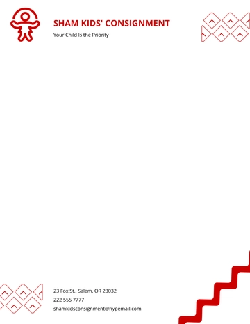 Free Kids Consignment Shop Letterhead Template to Edit Online