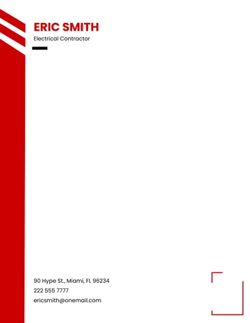 Free Electrical Contractor Letterhead Template to Edit Online