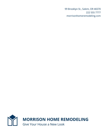 Free Home Remodeling Letterhead Template to Edit Online