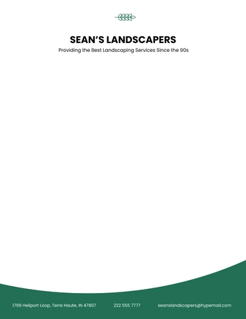 Free Sample Landscaping Service Letterhead Template to Edit Online