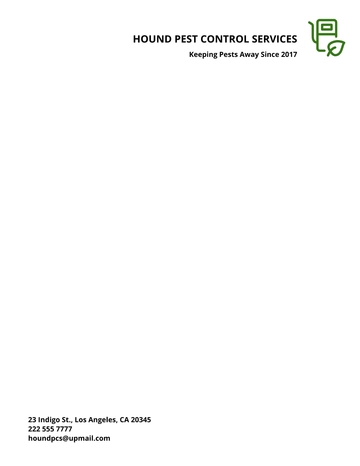 Free Pest Control Services Letterhead Template to Edit Online
