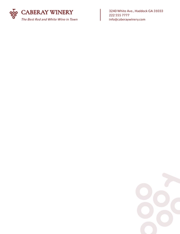 Free Winery Letterhead Template to Edit Online