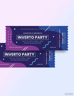 Inverto Party Event Ticket Template