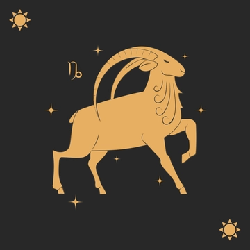 Free Gold Capricorn Clipart Template to Edit Online