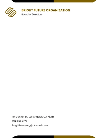 Free Nonprofit Board Directors Letterhead Template to Edit Online