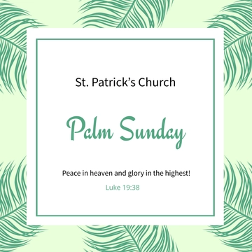 Free Palm Sunday Quote Linkedin Post Template to Edit Online