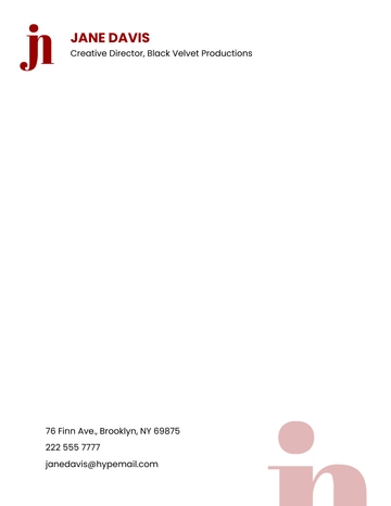 Free Creative Director Letterhead Template to Edit Online
