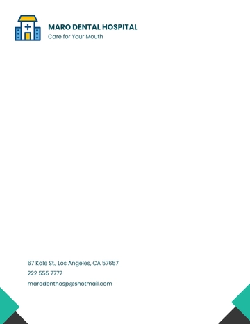Free Dental Hospital Letterhead Template to Edit Online