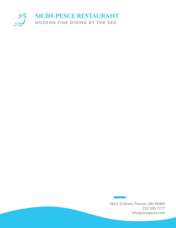 Free Blank Restaurant Letterhead Template to Edit Online