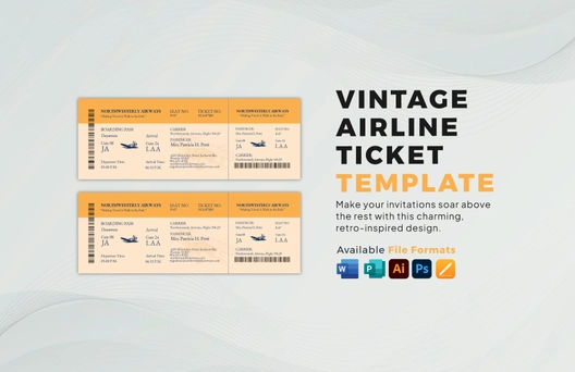 Vintage Airline Ticket Template