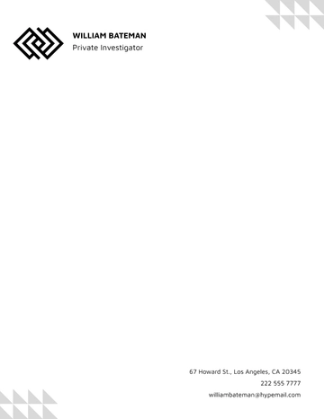 Free Private Investigator Letterhead Template to Edit Online