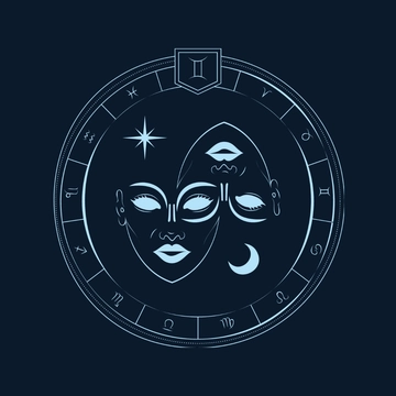 Free Round Gemini Zodiac Sign Clipart Template to Edit Online