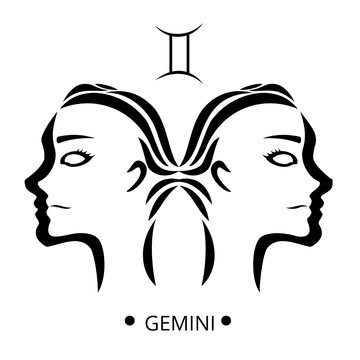 Free Black and White Gemini Zodiac Sign Clipart Template to Edit Online