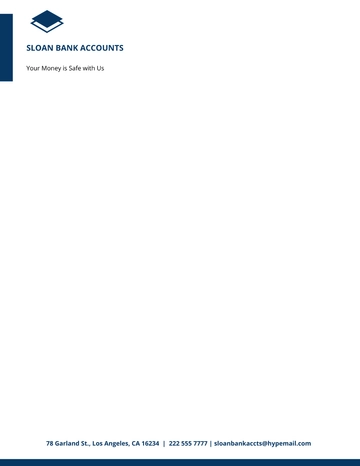 Free Bank Account Letterhead Template to Edit Online