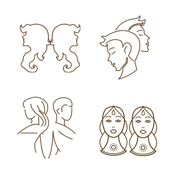 Free Gemini Outline Clipart Template to Edit Online