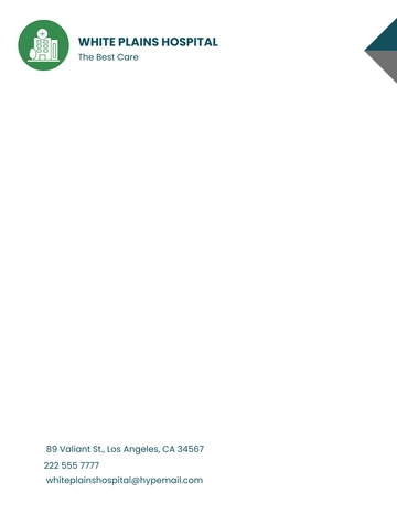 Free Professional Hospital Letterhead Template to Edit Online