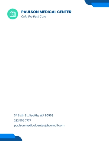 Free Simple Hospital Letterhead Template to Edit Online