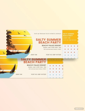 Summer Party Event Ticket Template