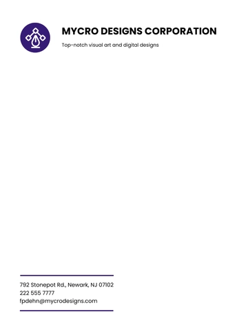Free Minimal Corporate Letterhead Template to Edit Online