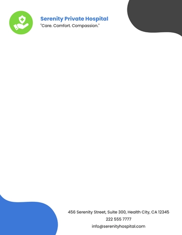 Free Private Hospital Letterhead Template to Edit Online