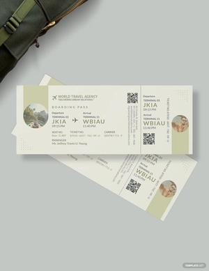 Vacation Travel Ticket Template