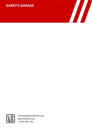 Free Car Garage Letterhead Template to Edit Online