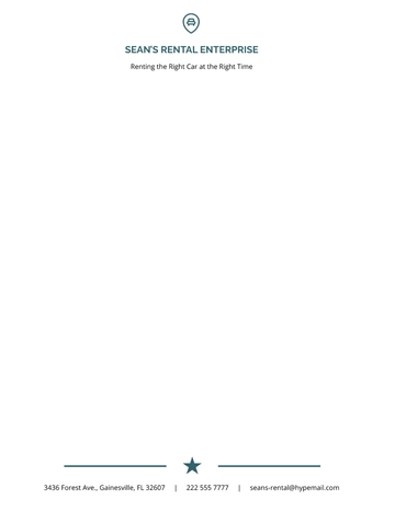 Free Enterprise Rent a Car Letterhead Template to Edit Online