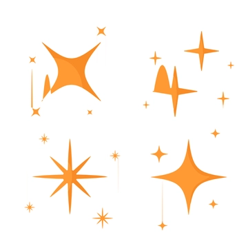 Free Orange Sparkle Clipart Template to Edit Online