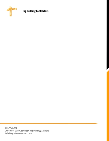 Free Building Contractor Letterhead Template to Edit Online