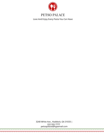 Free Italian Pasta Restaurant Letterhead Template to Edit Online
