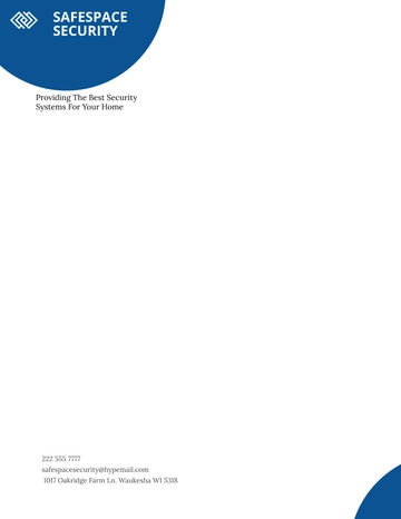 Free Home Security Systems Letterhead Template to Edit Online
