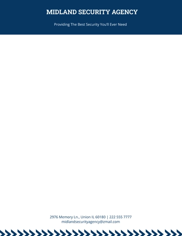 Free Security Agency Letterhead Template to Edit Online