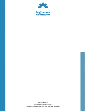 Free Labour Contractor Letterhead Template to Edit Online