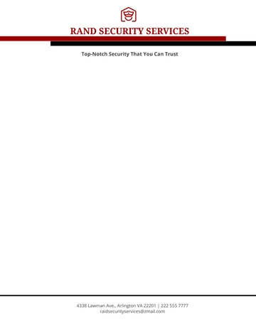 Free Security Services Letterhead Template to Edit Online