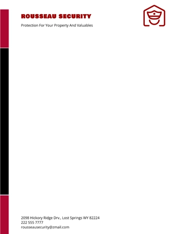 Free Sample Security Letterhead Template to Edit Online