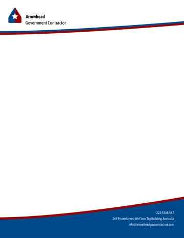 Free Government Contractor Letterhead Template to Edit Online