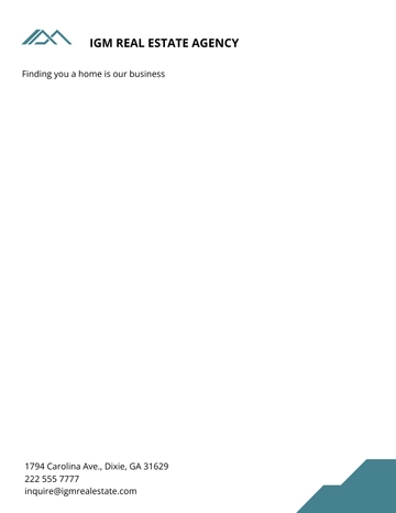 Free Basic Real Estate Letterhead Template to Edit Online