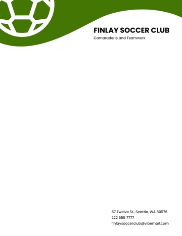 Free Soccer Club Letterhead Template to Edit Online